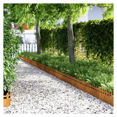 Produktbild von Rasenkanten 30 Stück Rostig 103 x 0,05 x 22 cm Wetterfeststahl, Metallbeetbegrenzung für Gärten und Hochbeete