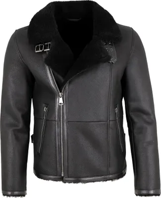 Produktbild von Jilani - Herren Lammfelljacke Lederjacke schwarz : 60