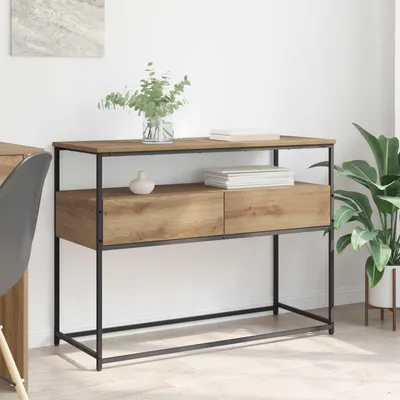 Image de vidaXL Table console en chêne Artisan 100 x 40 x 75 cm, bois d'ingénierie