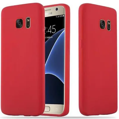 Produktbild von Cadorabo Hülle für Samsung Galaxy S7 Schutzhülle in Rot Handyhülle TPU Silikon Etui Case Cover