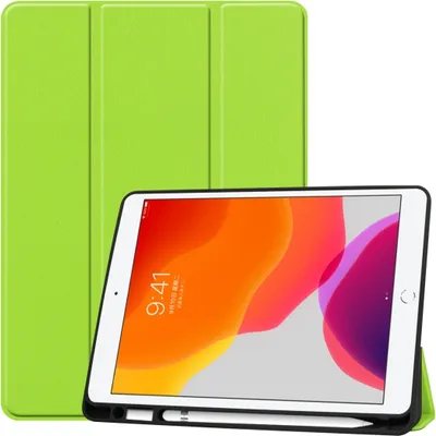 Produktbild von Mobigear Tri-Fold Gel iPad 9 (2021) Hülle TPU,Kunstleder Klapphülle + Stifthalter - Grün
