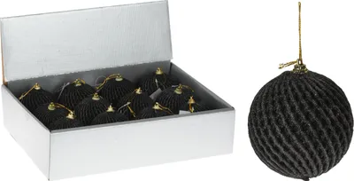 Obrázok produktu pre Ozdoby Na Vianočný Stromček S Trblietkami Čierne 12