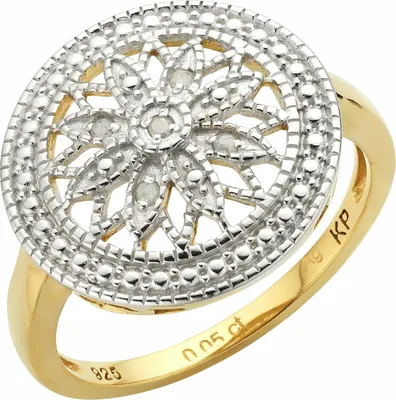 Produktbild von Diamonds by Ellen K. Ring 925/- Sterling Silber gelb 056 (17,8) Diamant weiß 358270817
