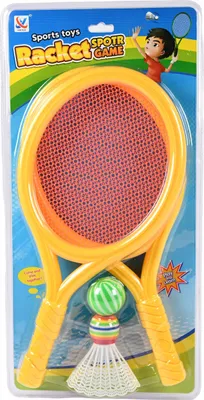 Produktbild von Federball Set für Kinder 2 Schläger - Badminton Spielset mit Ball & Shuttlecock
