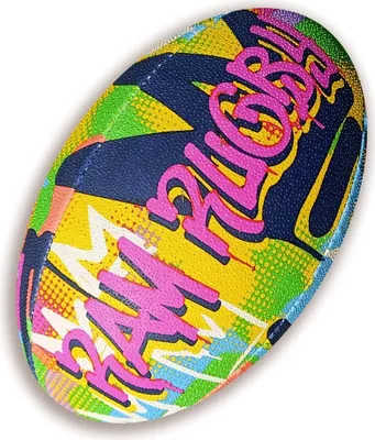 Produktbild von Graffiti Fun Design Squad Trainer Rugbyball - Größe 4 - Für Kinder und Erwachsene - Rugby-Trainingsball in Vereinsqualität - 3D-Griff