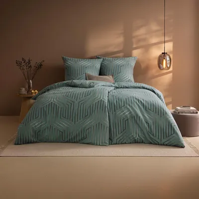 Produktbild von Estella Feinflanell Bettwäsche Daiano eisblau 155x220 cm + 80x80 cm