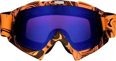 Produktbild von Motocross Brille Motorradbrille Googles Schutzbrille Orange mit blau-violettem Glas