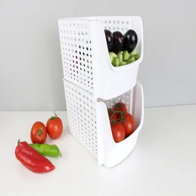 Image de Organiseur de rangement, 29×21,5×15,9 cm, plastique, blanc