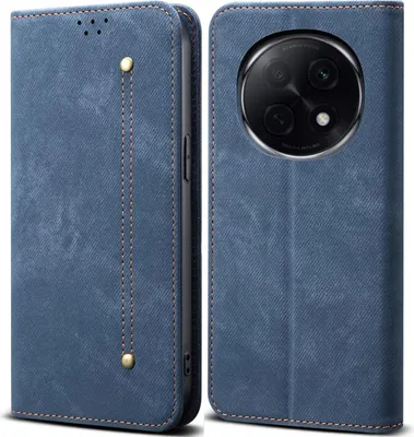 Image de Etui pour Oppo A5 Pro, Etui portefeuille en cuir avec fermeture magnétique et socle Bleu