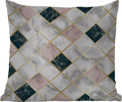 Produktbild von MuchoWow® Outdoor Kissen - Marmor - Geometrische Formen - Muster - Luxus - 40x40 cm - Wetterfest - Lounge Kissen - Kopfkissen - Interieur - Polster mit Bild