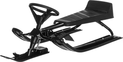 Produktbild von Schwarzer Kinderschlitten, strapazierfähiger HDPE-Kunststoff, automatisch einziehbares Seil