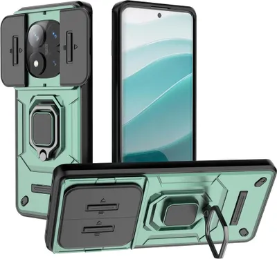 Produktbild von Xiaomi Redmi Note 14 Pro 5G / Poco X7 Hülle - Coverup Ring Ständer Back Cover mit Kamera Schutz - Grün