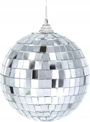 Obrázok produktu pre Disco guľa dekorácie prívesok vianočný stromček guľa zrkadlo striebro 10cm