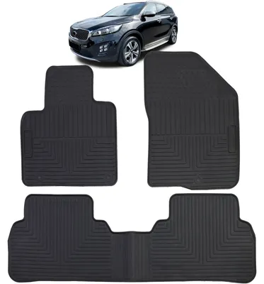 Obrázok produktu pre Prémiové gumové podlahové rohože, predné a zadné, pre vozidlá KIA Sorento III, modelové roky 2015-2020