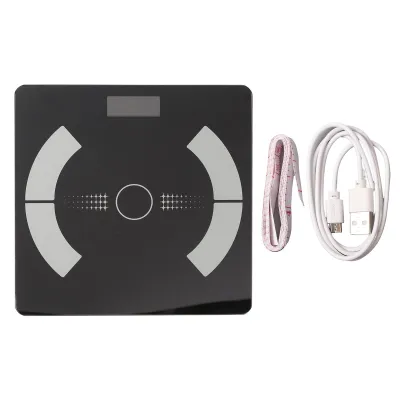 Obrázek produktu pro Bluetoothová váha s měřením tělesného tuku – digitální chytrá váha s aplikací, dobíjecí, přesná analýza tělesného složení pro sledování hmotnosti, tuku a kondice