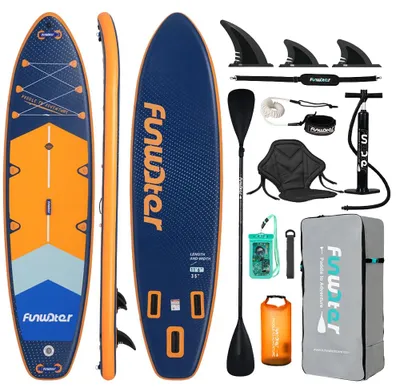 Image de Planche de stand-up paddle gonflable - SUPFW43B - 350 x 90 x 15 cm - Pagaie réglable - Accessoires - Pour adultes
