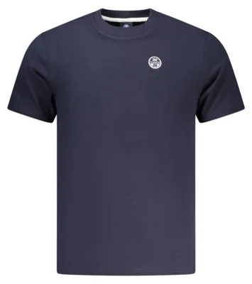 Produktbild von Herren Blau Kurzarm T-Shirt mit Rundhals und Applikation Logo