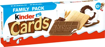 Verpackungsbild kinder Cards Family 10x2 einzeln verpackte Waffel Spezialitäten 256g