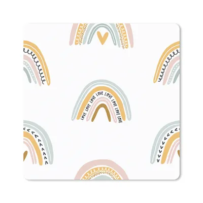 Produktbild von MuchoWow® Mauspad Mousepad Mädchen - Design - Regenbogen - Kind 20x20 cm - Mousepads - Maus Mat - Pad - Mausunterlage - Desk Mat - Bureauartikeln