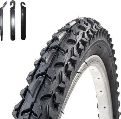 Produktbild von 1 x Roverstone 24" Fahrradreifen Fahrradmantel schwarz 57-507  (24x2,125) inkl. 3 x Reifenheber