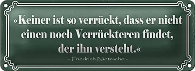 Produktbild von Blechschild Spruch 27x10cm keiner so verrückt dass er nicht Verrückteren findet
