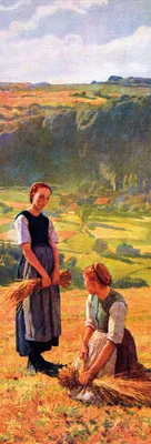 Produktbild von Eugène Burnand Kunstdruck Bild - Die„hrenleserinnen, 1874 (91 x 30 cm)