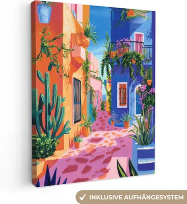 Obrázok produktu pre Obrazy na plátne 60x80 cm - Eklektické - Domy - farebné, obraz Moderné, nástenné dekorácie, maľba
