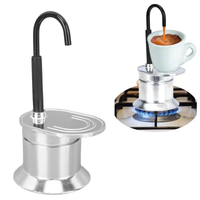 Zdjęcie produktu dla Jednorurowy ekspres do kawy Moka Pot 1 filiżanka 50 ml z wylewką ze stopu aluminium Włoski ekspres do kawy na imprezy plenerowe i podróże