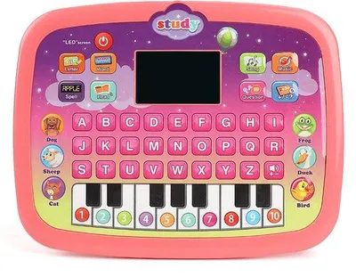 Obrázok produktu pre Vzdelávací tablet s LED displejom a multifunkčným čítačkou, určený pre vzdelávanie detí (ružový).