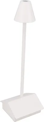 Imagen del producto de Lámpara de mesa inalámbrica, con forma de edificio, alimentada por batería, regulable mediante control táctil, batería de 5200 mAh, LED, resistente al agua (IP54), color blanco