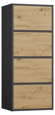 Immagine prodotto di Comò con cassetti ALMA, antracite/quercia artigianale