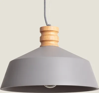 Produktbild von Pendelleuchte aus Beton und Holz Kukojoa Grau