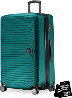 Produktbild von Hauptstadtkoffer - Großer Koffer + digitaler Kofferanhänger, Reisekoffer XL Erweiterung, Hardcase Rollkoffer 4 Rollen Aufgabegepäck 130L TSA-Schloss,Türkis