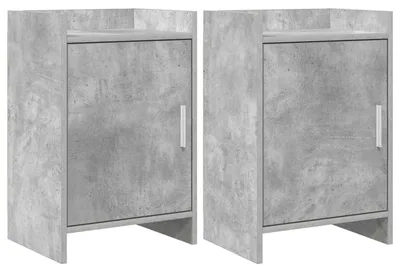 Productafbeelding van vidaXL Nachtkastjes, 2 stuks, betonkleur, 40 x 30 x 60 cm, houtvezel