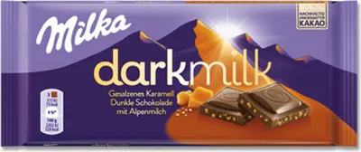 Produktbild von Milka Tafel Dark Milk Karamell gesalzen 85g