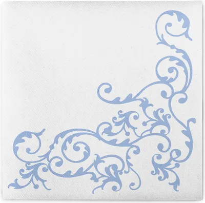 Produktbild von Airlaid Serviette Pomp in Pastellblau-Weiss, 40 x 40 cm, 50 Stück - Mank