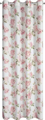 Immagine prodotto di EUROFIRANY | Tenda - bianca - 140 x 250 cm - fiori rosa-oro - vintage