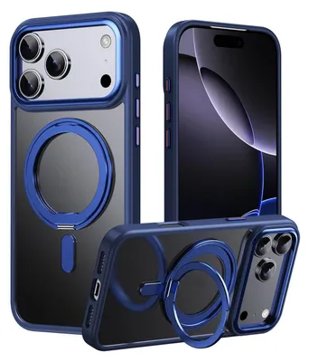 Immagine prodotto di Custodia MagSafe per Apple iPhone 17 Pro Max con anello a 360° in TPU + PC, blu