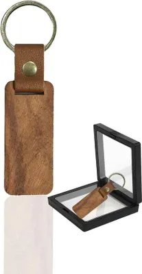Produktbild von Holzschlüsselanhänger Set schwarz