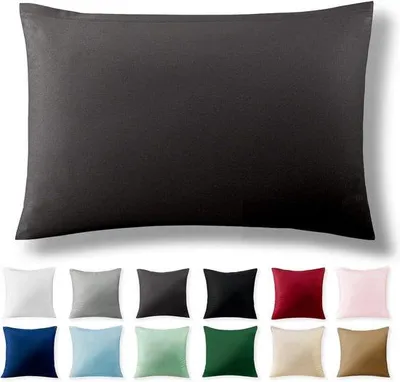 Productafbeelding van Famanu kussenslopen, 40x60 cm, antraciet, 100% renforcé katoen met YKK-ritssluiting, hypoallergeen, set