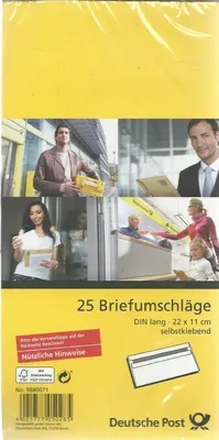 Produktbild von Briefumschläge DIN Lang 25 Stück Selbstklebend ohne Fenster - Deutsche Post