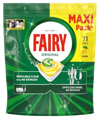 Produktbild von Fairy Original All in One Spülmaschinentabs, Zitrone, 71 Tabs