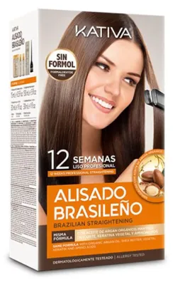 Produktbild von Kativa Brazilian Straightening Kit Set mit Keratin zur Glättung des Haares 225 ml