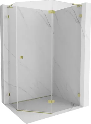 Immagine prodotto di Mexen Lunar L cabina doccia pentagonale a battente destra 100 x 90 cm, trasparente, oro - 831L-100P-090L-50-00-P
