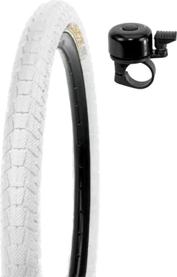 Image de 1 x pneu de vélo BMX Kenda K-907 Krackpot 20" en blanc 50-406 (20 x 1,95) avec sonnette