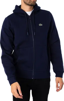 Produktbild von Lacoste Hoodie mit Reißverschlusslogo, Blau L