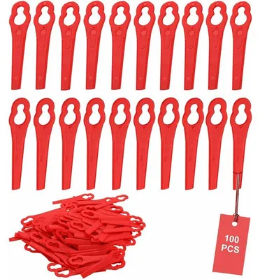 Produktbild von 100 Stš¹ck Ersatzklingen aus Kunststoff fš¹r Florabest LIDL Rasentrimmer, L?nge - RWZubeh?r fš¹r Rasentrimmer
