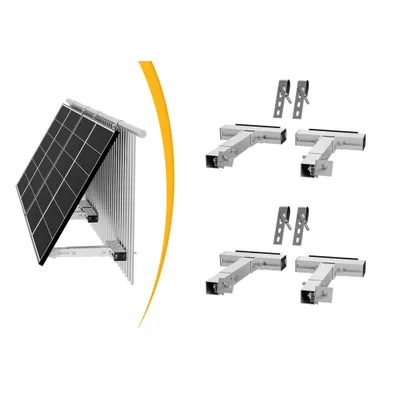 Produktbild von Powerness Aufständerung Solarmodul Halterung Für Balkon (2 Sätze) – Verstellbar, Witterungsbeständig, Silber (0% MwSt)