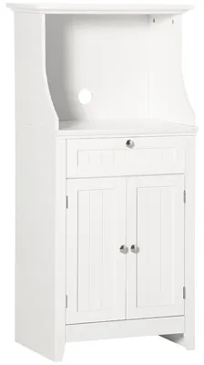 Produktbild von Mikrowellenschrank fš¹r die Kš¹che mit 1 Schublade, 2 Tš¹ren, 60 x 40 x 122,5 cm šC MDF šC Wei?