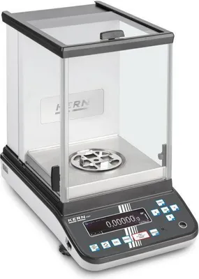 Produktbild von KERN & SOHN Analysenwaage, 0,22 kg, Schwarz, Edelstahl, 8 kg